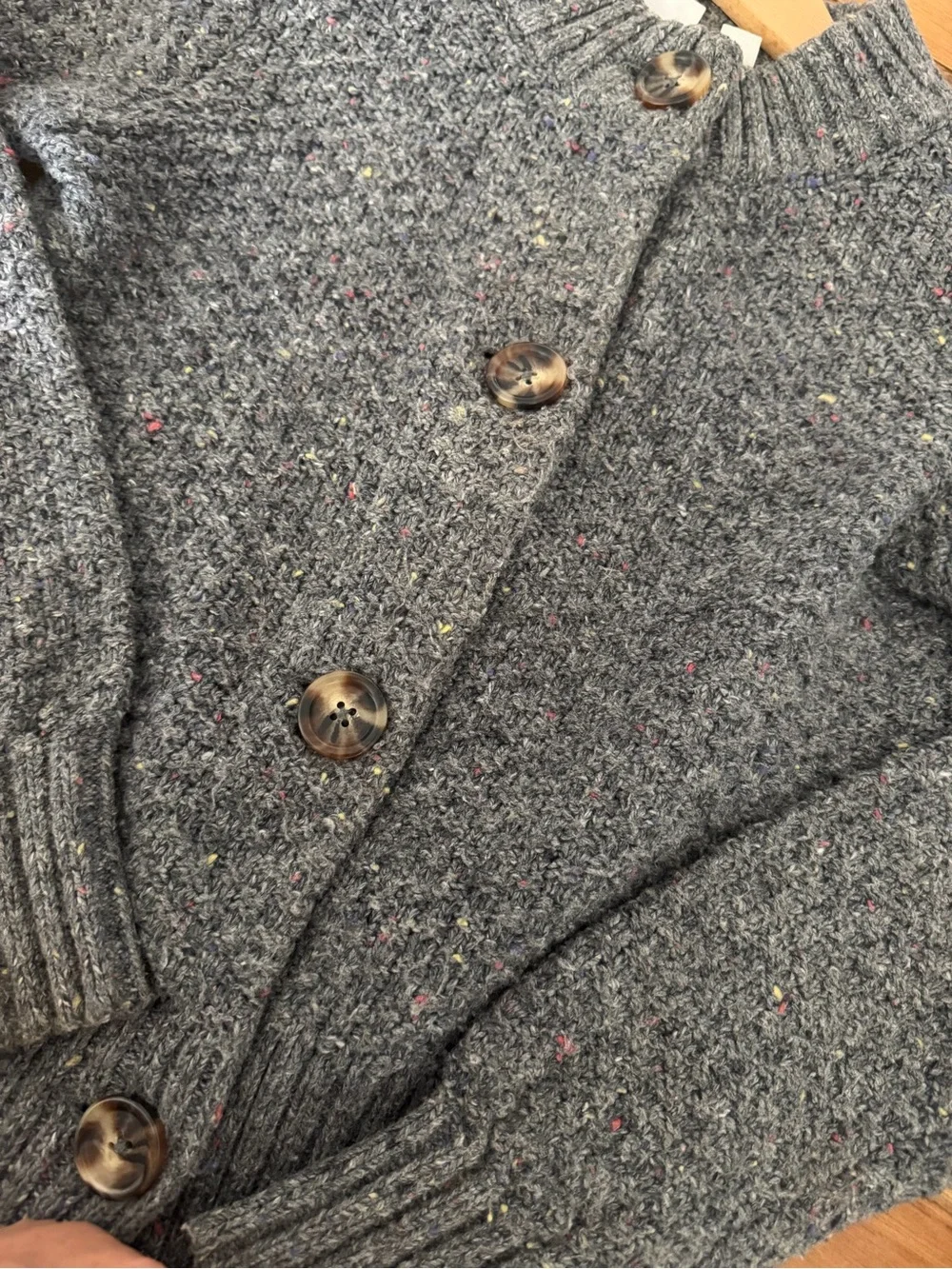 Gray Gap Girls Button-Front Knit Sweater Cardigan